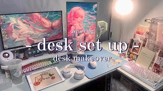 【desk makeover vlog】お気に入りの環境を目指して。白とポップを組み合わせた可愛いデスク作り|開封動画|模様替え|購入品紹介