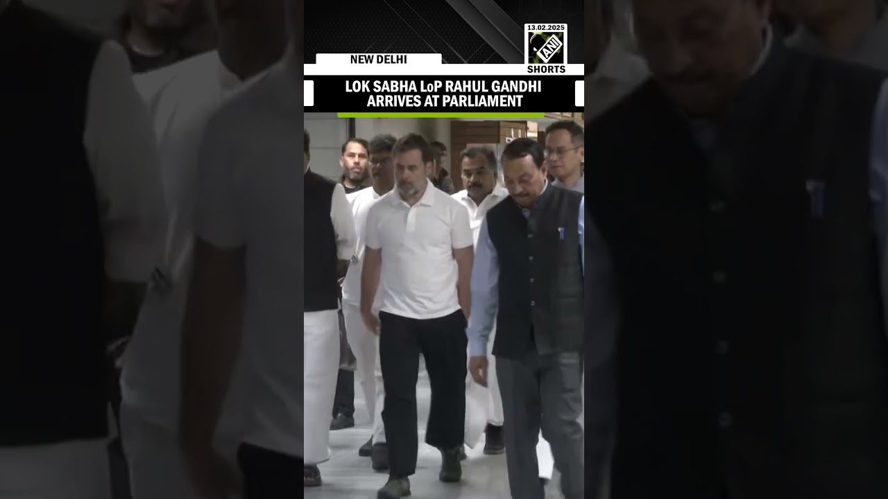 Lok Sabha LoP Rahul Gandhi arrives at the Parliament for a meeting with Congress MPs