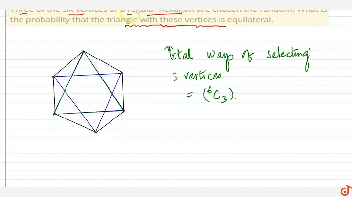 "Three of the six vertices of a regular hexagon are   chosen the random. What is the