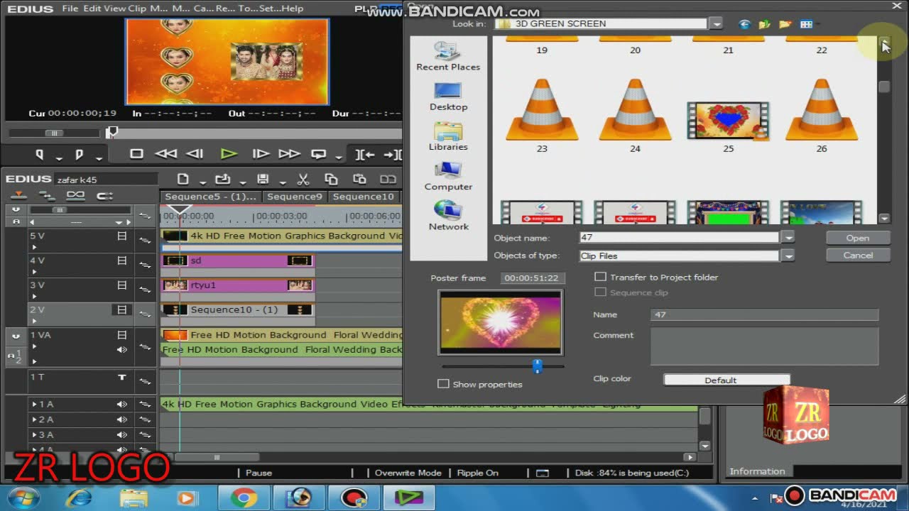 Edius 7 effect designing zr logo