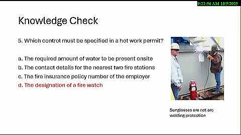 Construction Hazard Assessment BCSP Daily Quiz CHST STSC October 5 2025
