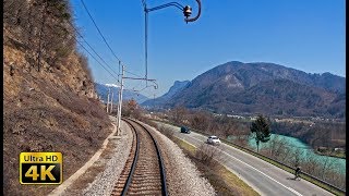 4K CABVIEW Jesenice - Ljubljana -- Car transporter train