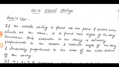 Ch-4 Elastic Strings (Lec-1) Dynamics