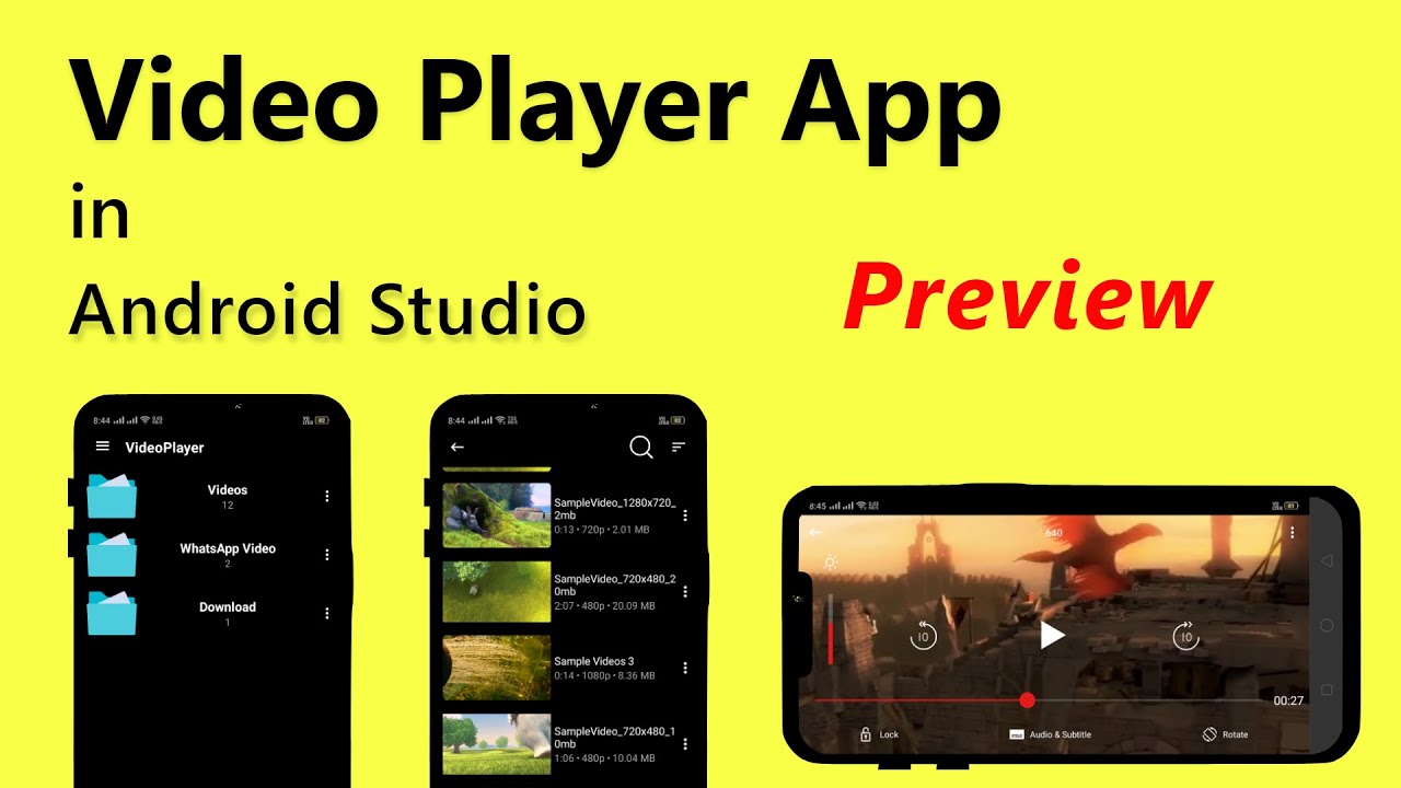 How to Build Video Player App in Android Studio Tutorial Preview | 2021 ...