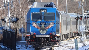 NJ Transit “Salutes our Armed Forces” ALP-45DP 4502 at Netcong Station on 854 1/11/21