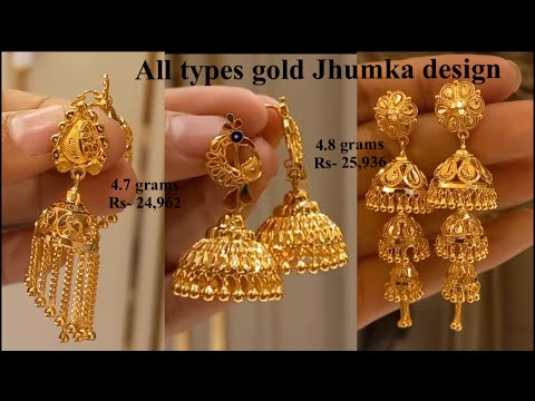 Latest trendy gold earrings jhumka designs | Gold earrings designs, Designer  earrings, Latest earrings design