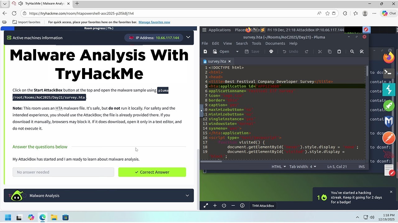 TryHackMe Advent of Cyber 2025 Day 21 | Malhare.exe