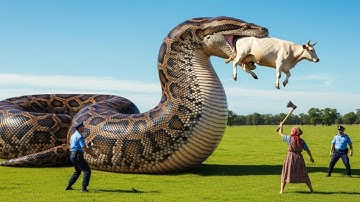 Heroic Rescue Team Saves Brave Mother Cow from Giant Python’s Deadly Coils
