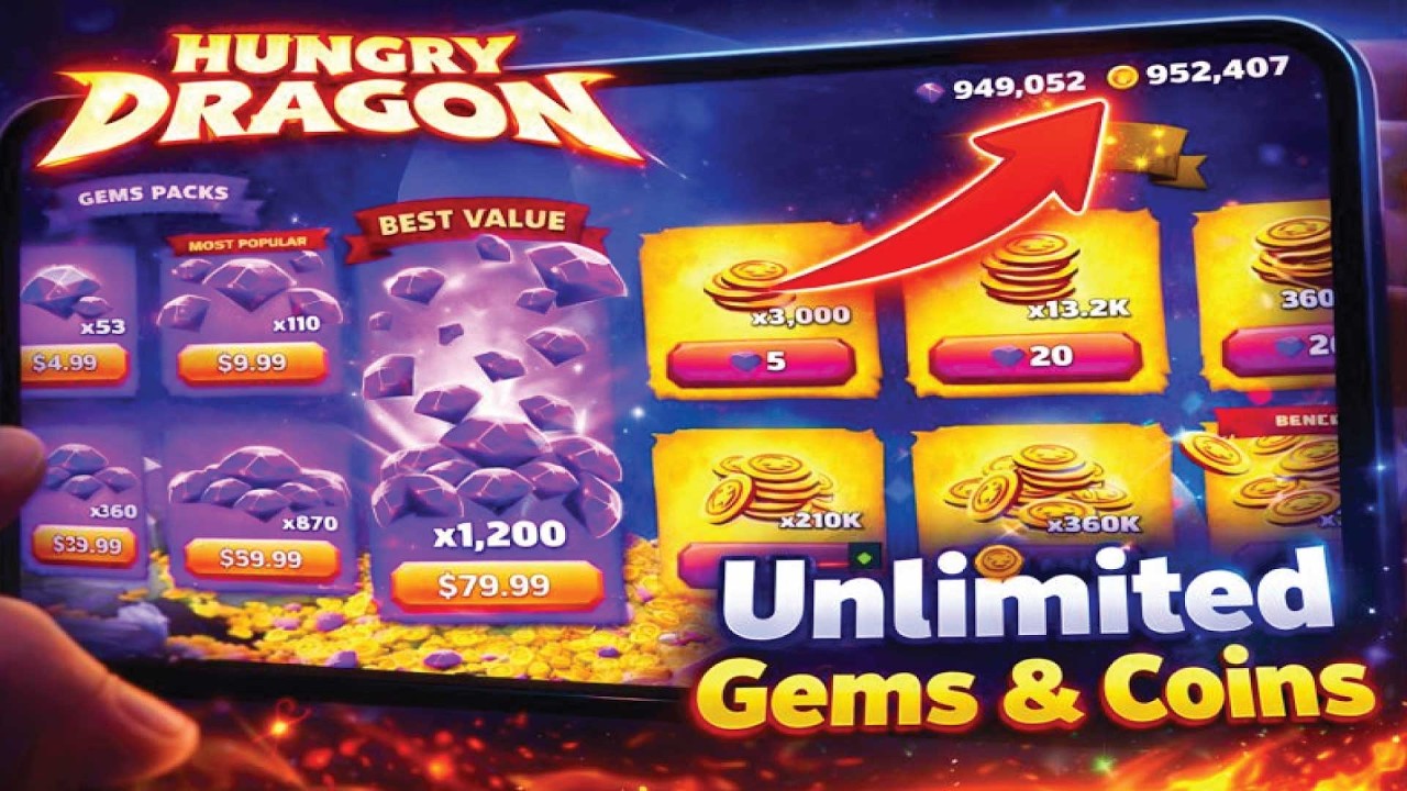 Hungry Dragon Unlimited Gems & Coins MOD 2026 – iOS & Android