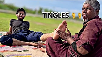 Ticklish Feet ASMR & Reflexology Massage for Men – Ultimate Pain Relief ( Outside Massage )