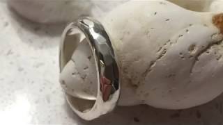 Hammered Silver Half Round Band