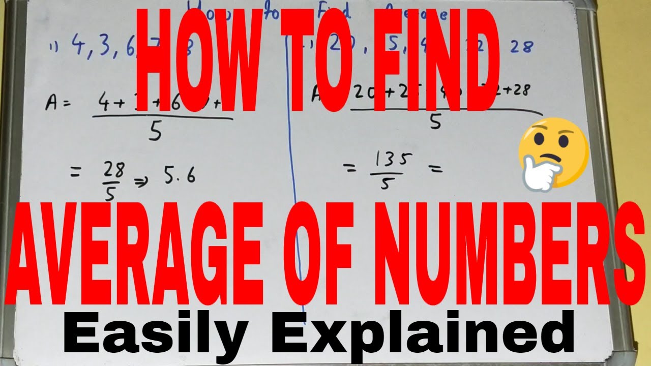 Finding average of numbersHow to find average of numbersFind average