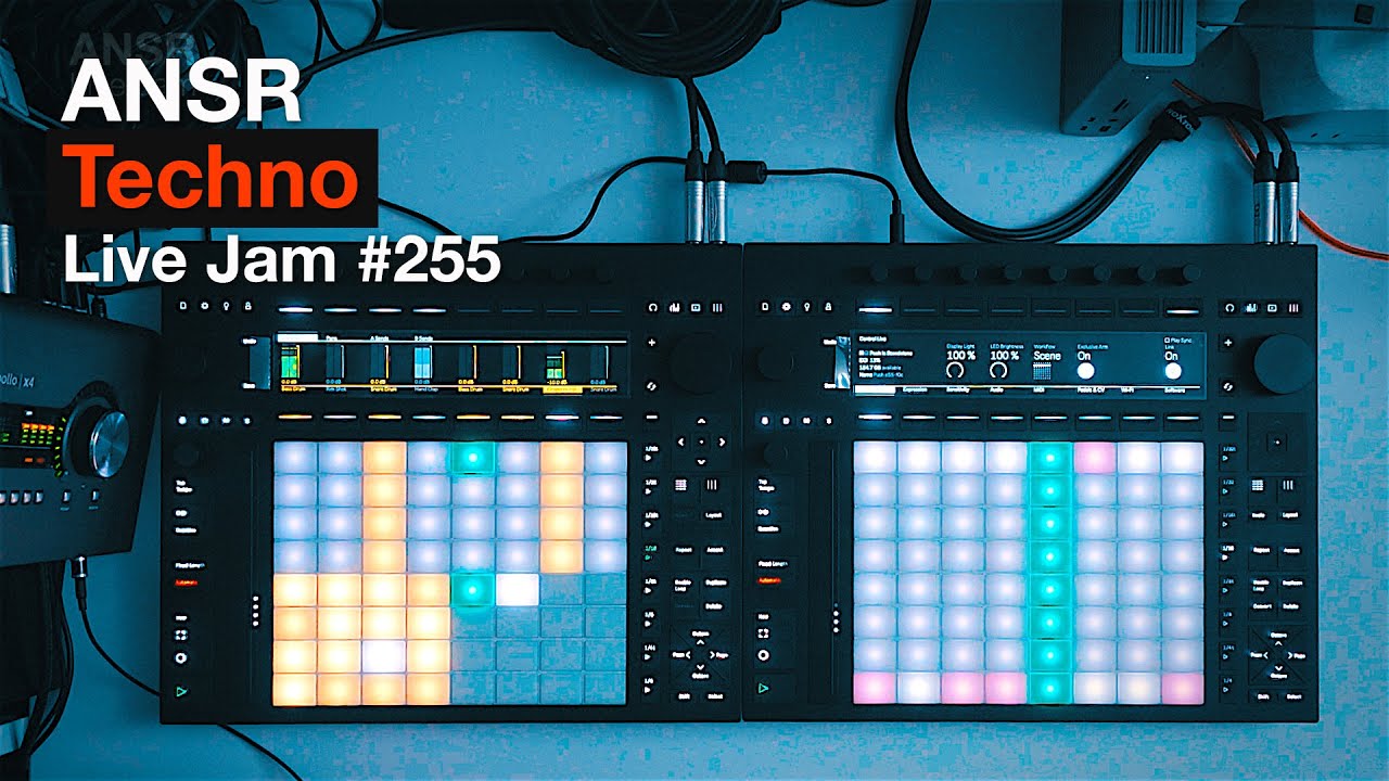 Techno Live Jam - 255 with 2 x Ableton PUSH 3 (Standalone) - YouTube