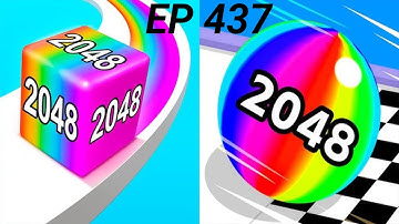 Ball Run 2048 VS Jelly Run 2048 Gameplay 🌀🌈😱⚾⚽😍walkthrough iOS Android funny puzzle Max Level 437