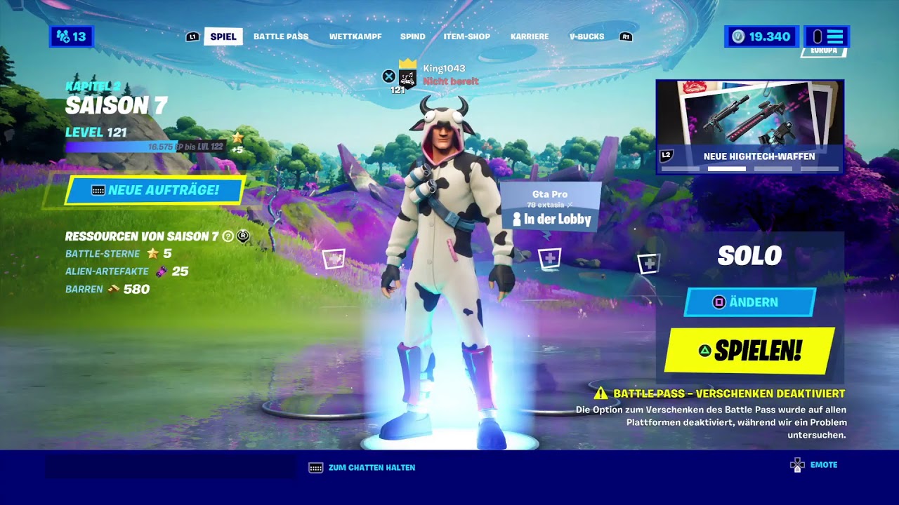 Fortnite"JONESY DIE KUH SKIN"Vorstellung+Gameplay!N0.1Account in Europa