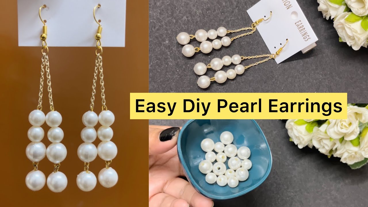 Easy Diy Pearl Earrings Tutorials | Diy Pearl Earrings | Easy Craft ...