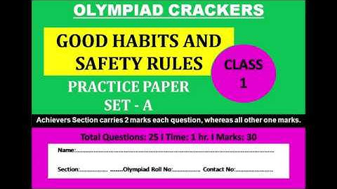 Chapter : Good Habits and Safety Rules (Grade-1).