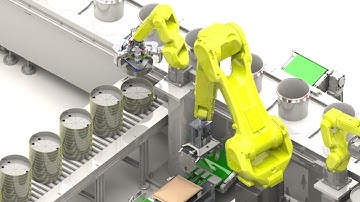Systemation. Packaging Automation: Robot handling of bucket / pail inlays and bags