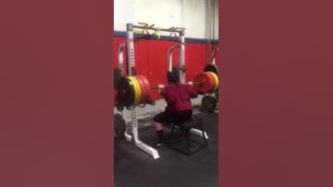 375 x 3 High Box Pause Squat