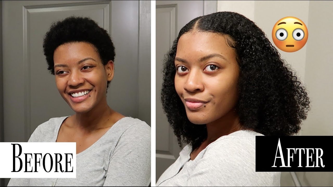 HOW TO SLAY YOUR CURLY CLIP INS BLENDED| THICK SHORT NATURAL TWA HAIR ...
