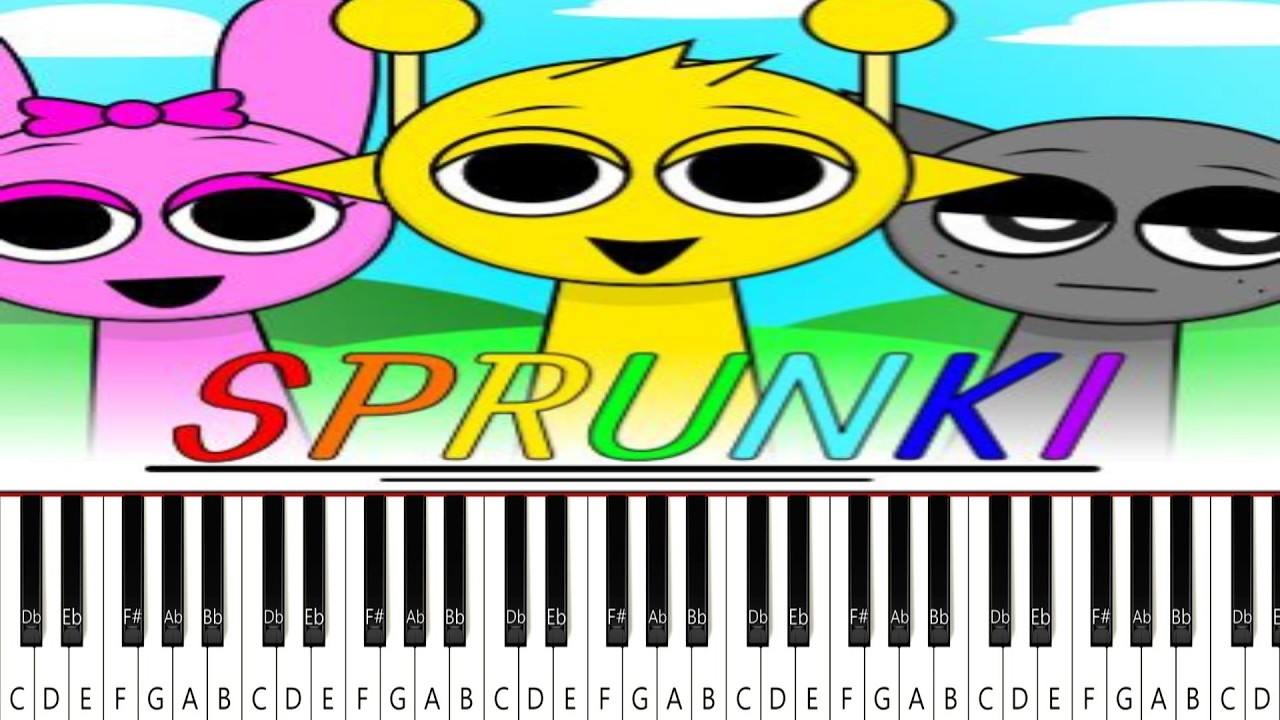 All Sprunki Character Sounds on Easy Piano Tutorial 🎹 | Learn the names of all 19 characters