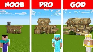 Minecraft Noob Vs Pro Vs God: Starter House Challenge In Minecraft / Animation