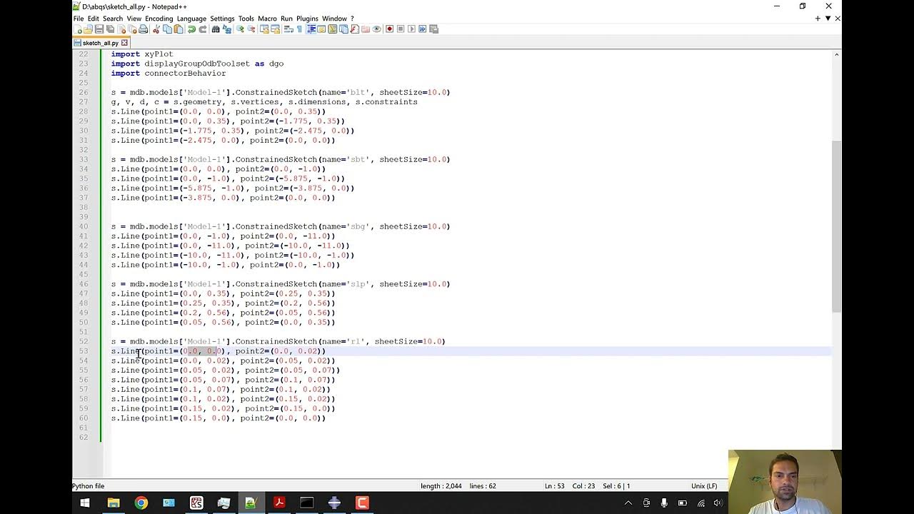 ABAQUS parts with extrusion using Python scripting and Macro manager ...