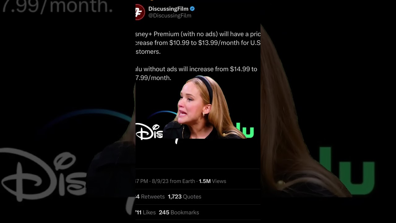 PRICE INCREASES ANNOUNCED FOR DISNEY+ and HULU. 