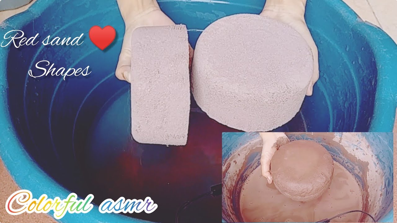 New red sand circles fully soft texture crumbling 😍in water dip and mix