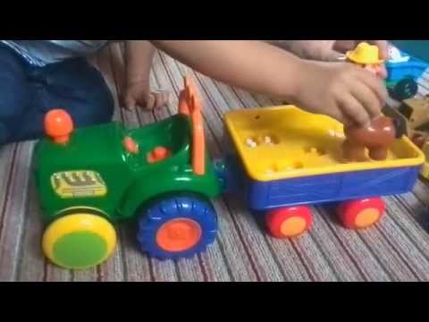 old macdonald farm tractor & trailer set