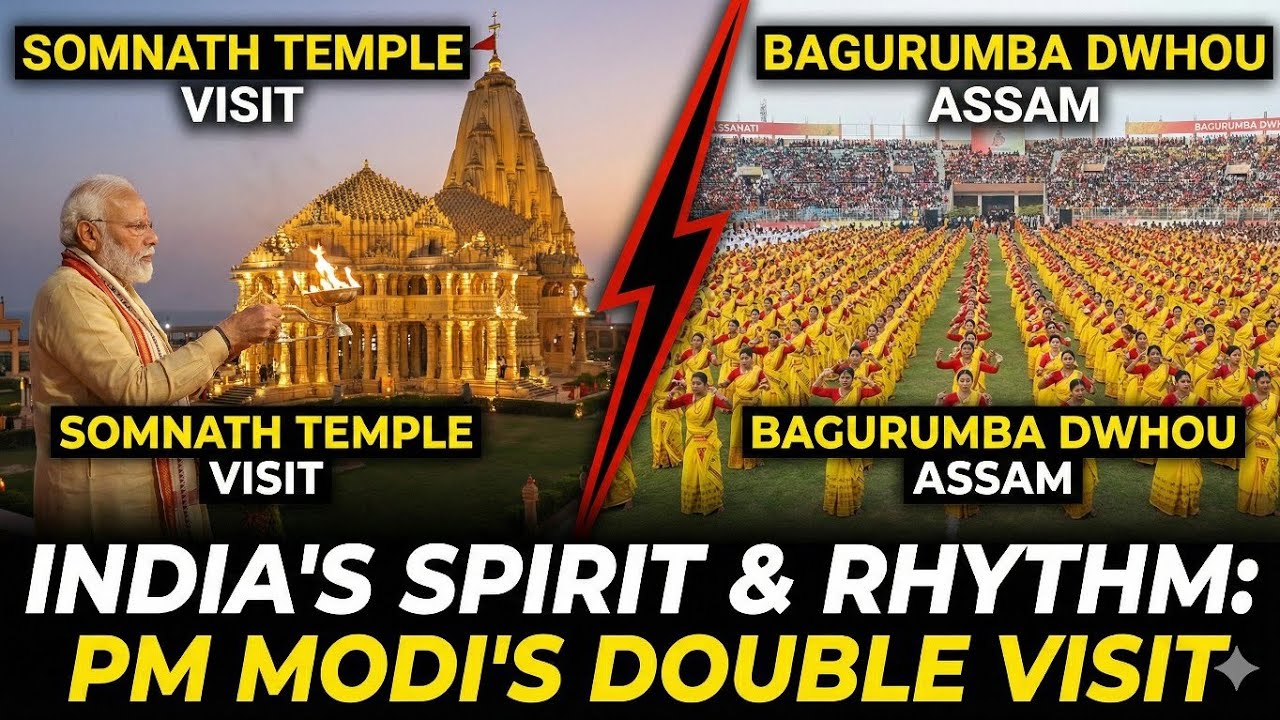 West to East: Two Sides of India’s Culture with PM Modi 🚩 Somnath's Power vs. Bagurumba's Rhythm 🪘 
