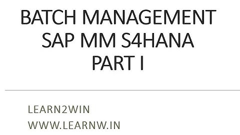 Batch Management in SAP MM  Part I #sap #sapmm #sapfico #sapsd #learn2win #learntowin #erp #saperp