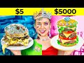 DESAFÍO DE COCINA DE RICA VS POBRE || ¡Comemos un postre de $10 000! Caro VS barato por 123 GO! FOOD