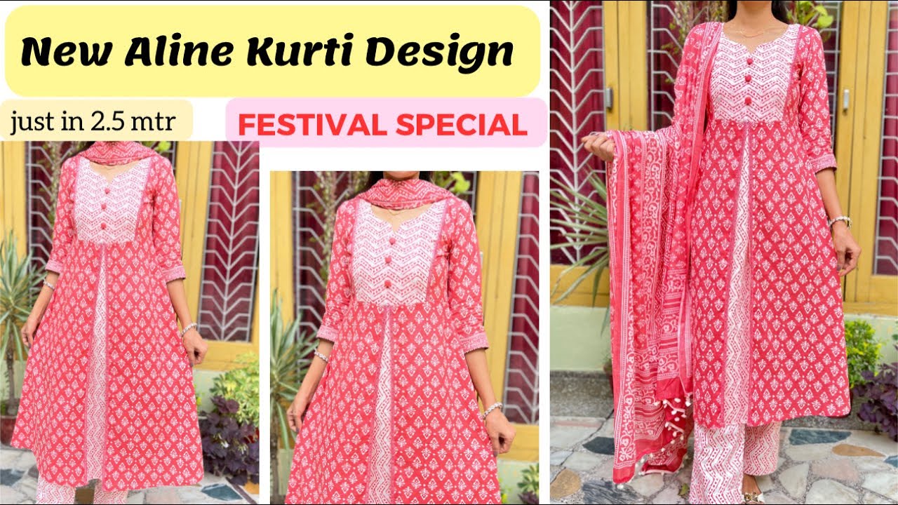 New Aline kurti Design full video link is here 👆 #fashion - YouTube