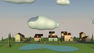 Low Poly Town 3D Modeling - Cinema 4D