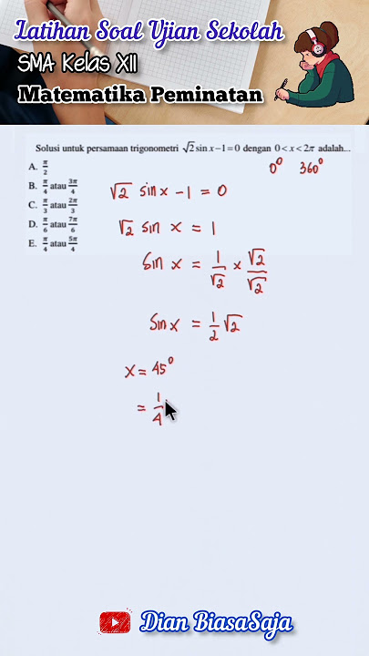 Latihan Soal Ujian Sekolah SMA Kelas XII - Matematika Peminatan