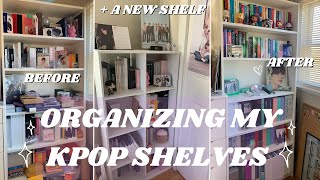 organizing my bts/kpop shelves & adding a new shelf! 💟 (+ books)