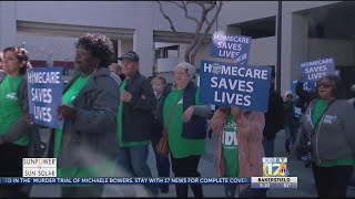 In-home health care workers rally demanding new contract