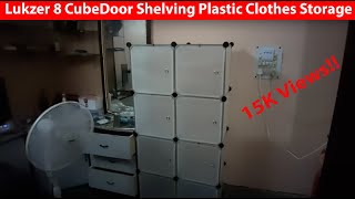 Lukzer 8 Cube/Door Shelving Plastic Clothes Storage Wardrobe Closet/DIY Modular Cabinet Organizer