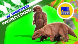 Green Screen Paramylodon ground Sloth Pliocene through Pleistocene epochs - PixelBoom