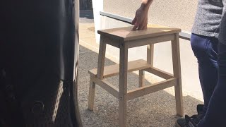 【休暇中のちょっとしたDIY】「脚立のかどを取る」IKEAで購入した脚立に何度も足をぶつけたので、ぶつけても痛くないように、かどをとった。30分位かかって完成。