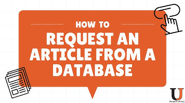 How To: Request an Article from a Database