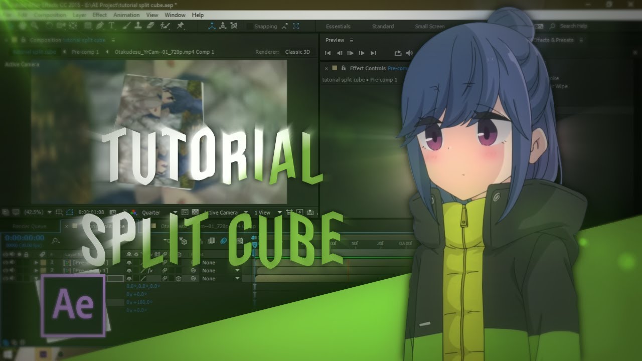 Tutorial AMV Split Cube - After Effect - YouTube