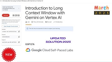 Introduction to Long Context Window with Gemini on Vertex AI || 2025 || #GSP1276 #qwiklabsarcade2025