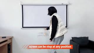 Manual projector screen self-locking projector screen 100 inch pull up projector screen
