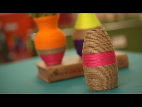 How to Make String Wrapped Vases || KIN DIY - YouTube