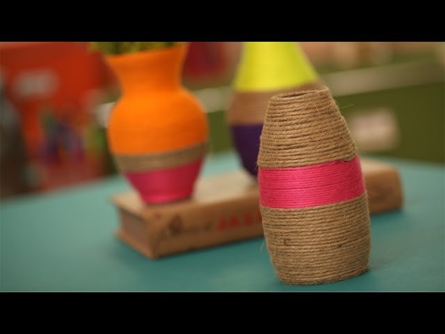 How to Make String Wrapped Vases || KIN DIY - YouTube