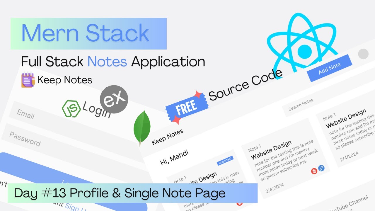 Full Stack Notes Application In Mern Stack Part 13 Profile & Single ...