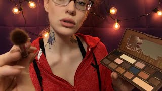 ASMR | Doing your makeup and softly chit chatting | Putting ur pretty self to sleep