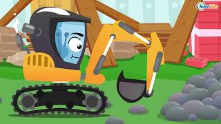 Bagger und Traktor kinderfilm - Bagger gräbt Grube | Cartoon für Kinder - Super Zeichentrickfilm